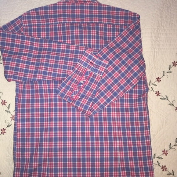 Jeremy Argyle NYC Pink Plaid Button Up Shirt Size Medium - Picture 3 of 5